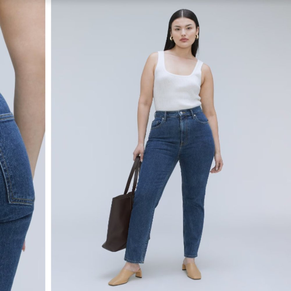 Everlane The Original Curvy Cheeky® Jean in Washed Midnight 33x26.5